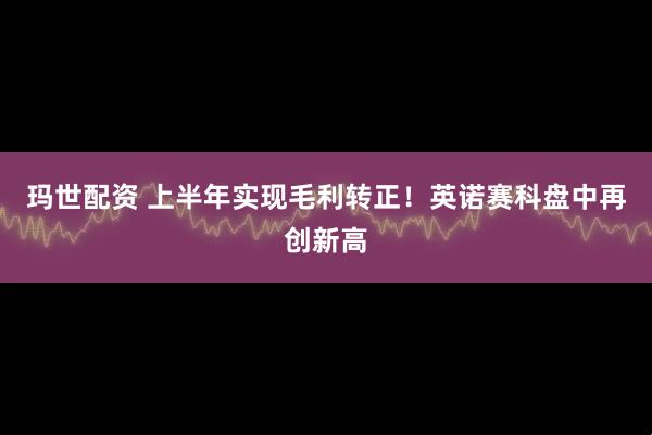 玛世配资 上半年实现毛利转正！英诺赛科盘中再创新高